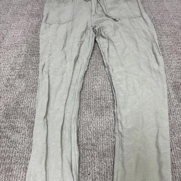Rip Curl Pants Green Women’s Size Small Linen Blend Pockets - Picture 7 of 12